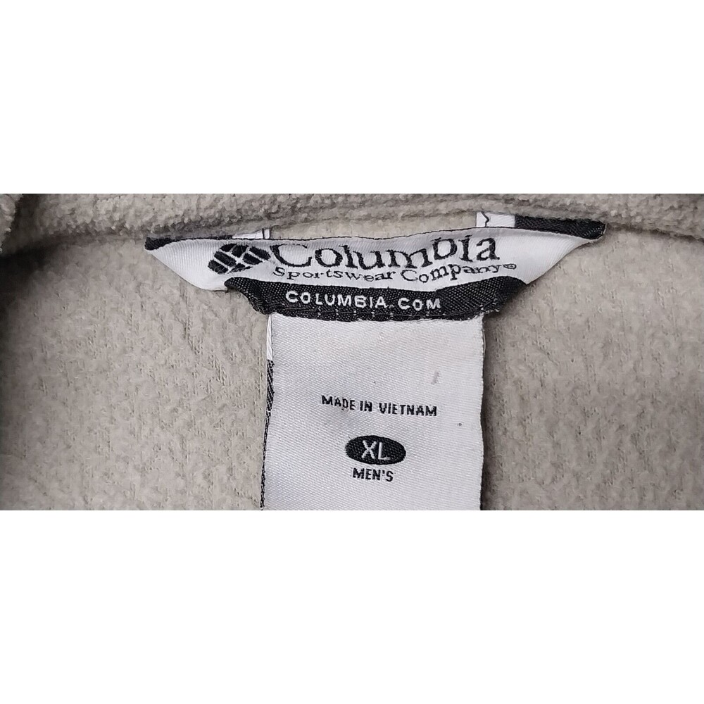 Columbia Sweater Mens XL Tan Fleece Full Zip Outdoors Sweatshirt VTG Work Comfy - Picture 4 of 16
